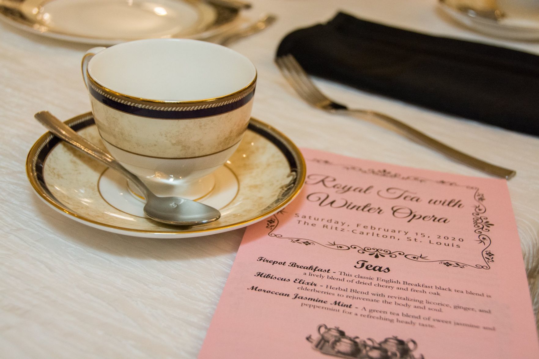 Table Setting at Royal Tea with Winter Opera